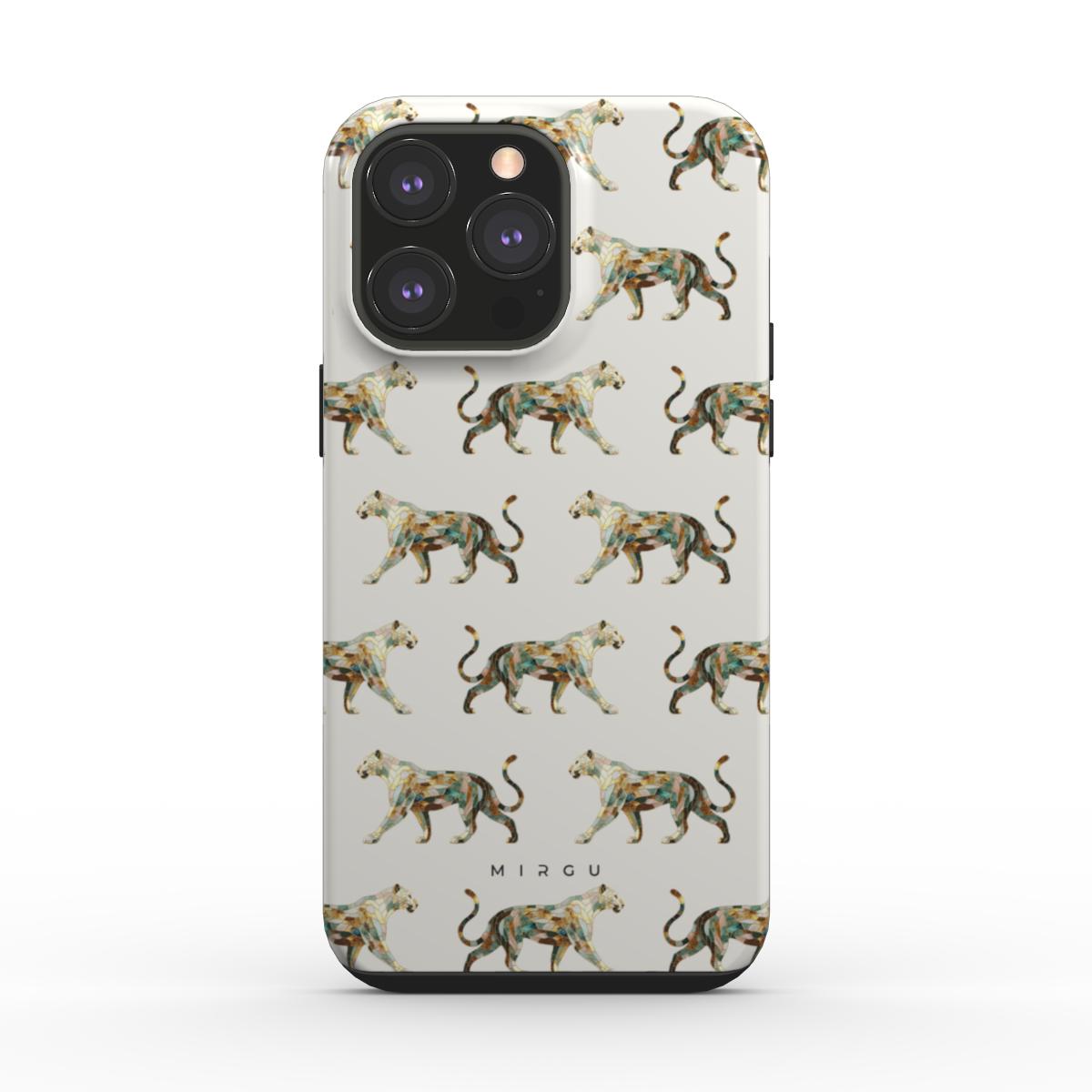 Glass Mosaic Golden Jaguars - Tough Phone Case