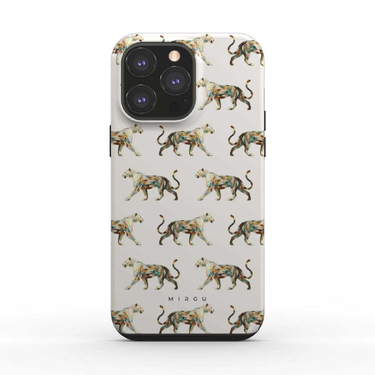 Glass Mosaic Golden Jaguars - MagSafe Phone Case