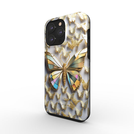 Glass Mosaic Golden Butterfly - MagSafe Phone Case