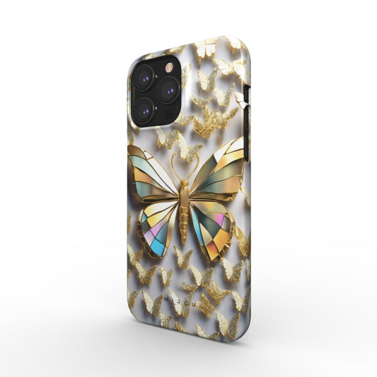 Glass Mosaic Golden Butterfly - Snap Phone Case