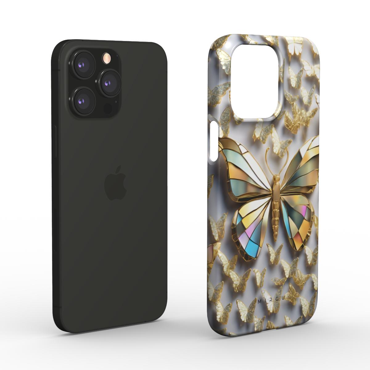 Glass Mosaic Golden Butterfly - Snap Phone Case